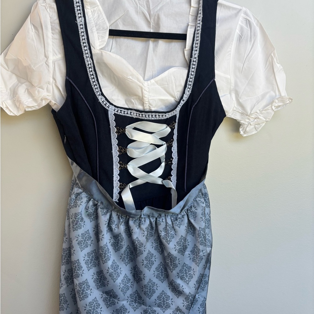 Traditional Dirndl Dress with White Blouse